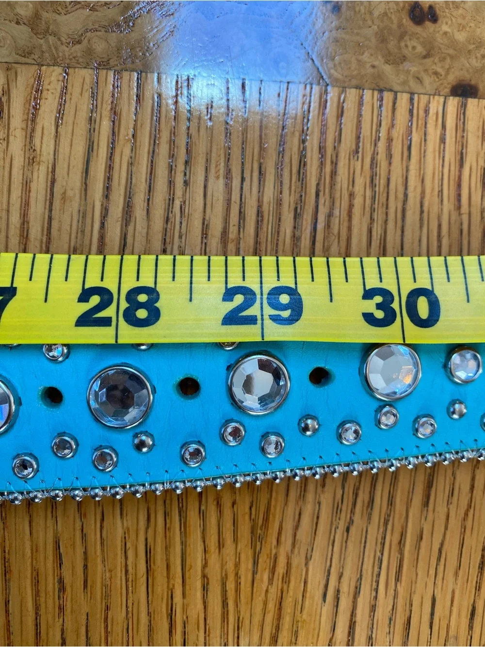 Christine Alexander Turquoise Rhinestone Leather Belt Size Small Western Rodeo